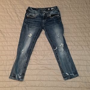 Factory Distressed and Faded Miss Me Cropped Pants